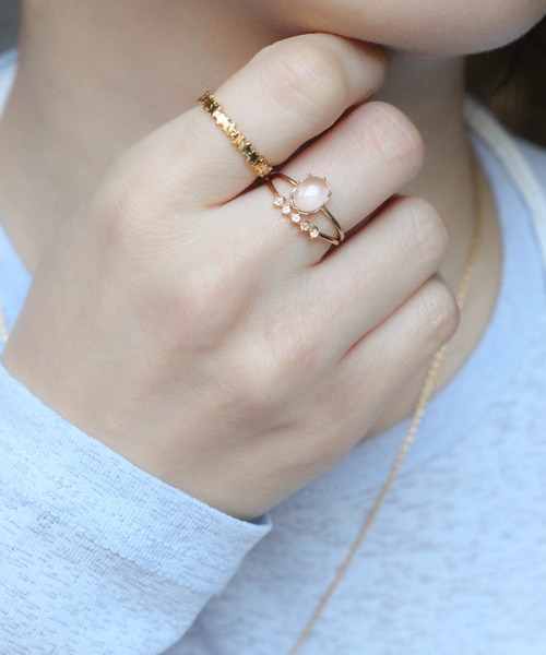 NOIR DE POUPEE（ノワールドプーペ）の「【WEB限定】K18vermeil カボション天然石リング（リング・レディース・ピンク/ゴールド/パープル・#15/#13/#11）」の11枚目の写真