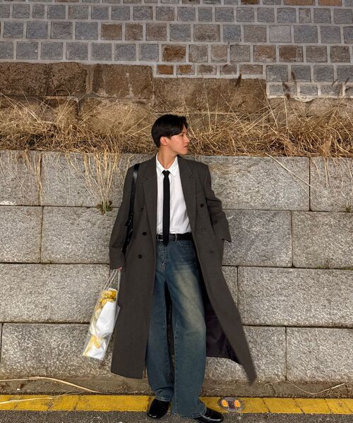 LMOOD(エルムード)の「グレーウェイル ダブルコート カーキ(チェスターコート・メンズ・カーキ・FREE)」の16枚目の写真