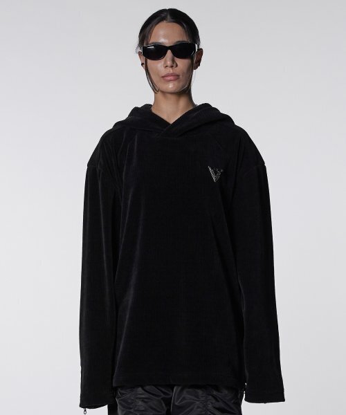 Velour Side Zipper Hoodie