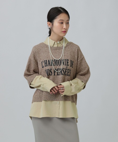 LEPSIM（レプシィム）の「12ゲージドッキングロゴプルオーバー　634222（ニット/セーター・レディース・ブラウン/グレー/ブラック・FREE）」の3枚目の写真