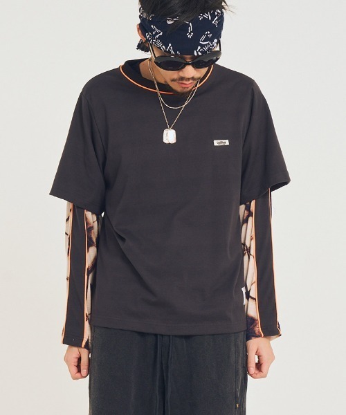 EFFECTEN（エフェクテン）の「mlt5578-Fake layered L-S Tee カットソー(efsal-21)（Tシャツ/カットソー・メンズ・ホワイト×ブルー/グレー系その他・FREE）」の4枚目の写真