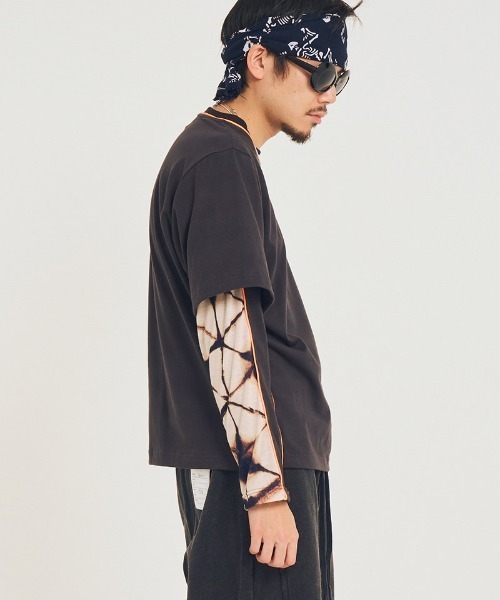 EFFECTEN（エフェクテン）の「mlt5578-Fake layered L-S Tee カットソー(efsal-21)（Tシャツ/カットソー・メンズ・ホワイト×ブルー/グレー系その他・FREE）」の5枚目の写真