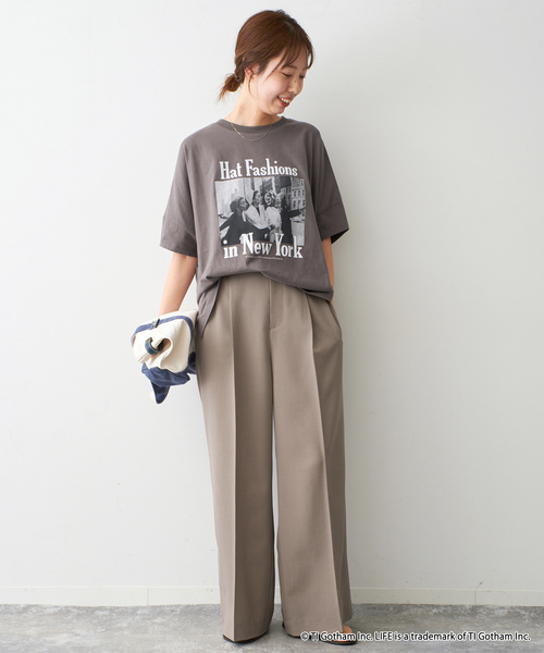 Spick & Span（スピックアンドスパン）の「《WEB限定/追加》GOOD ROCK SPEED / グッドロックスピード フォトドルマンTシャツ（Tシャツ/カットソー・レディース・ブラック系その他/ブラウン/ホワイト・FREE）」の11枚目の写真