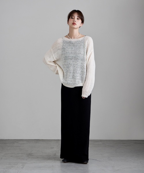 etoll.（エトル）の「モヘアタッチボートネックニット（Tシャツ/カットソー・レディース・ピンク/イエロー/チャコール/アイボリー・FREE）」の18枚目の写真