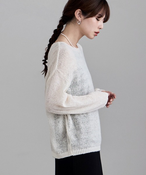 etoll.（エトル）の「モヘアタッチボートネックニット（Tシャツ/カットソー・レディース・ピンク/イエロー/チャコール/アイボリー・FREE）」の22枚目の写真