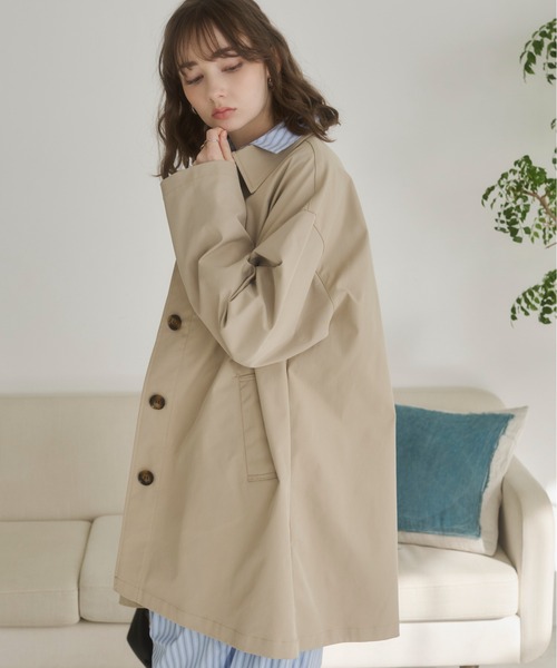 ANGIE（アンジー）の「スカーフ付きミドル丈ステンカラーコート（ステンカラーコート・レディース・アイボリー/ブラック/ライトベージュ・FREE）」の3枚目の写真