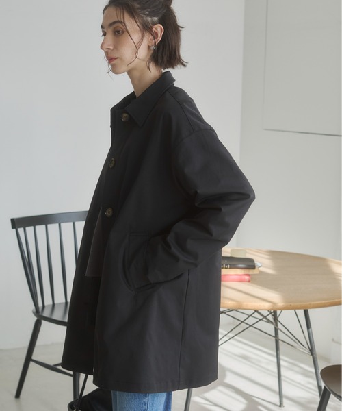 ANGIE（アンジー）の「スカーフ付きミドル丈ステンカラーコート（ステンカラーコート・レディース・アイボリー/ブラック/ライトベージュ・FREE）」の5枚目の写真