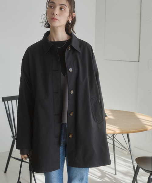 ANGIE（アンジー）の「スカーフ付きミドル丈ステンカラーコート（ステンカラーコート・レディース・アイボリー/ブラック/ライトベージュ・FREE）」の6枚目の写真