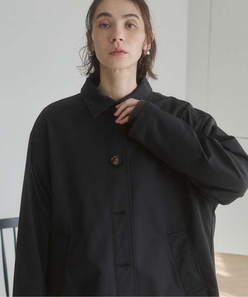 ANGIE（アンジー）の「スカーフ付きミドル丈ステンカラーコート（ステンカラーコート・レディース・アイボリー/ブラック/ライトベージュ・FREE）」の8枚目の写真