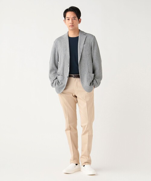 BEAMS HEART(ビームスハート)の「【6/18値下げ】強撚ヘリンボーン ニットジャケット(テーラードジャケット・メンズ・グレー/ブルー・SMALL/X-LARGE/MEDIUM/LARGE)」の3枚目の写真