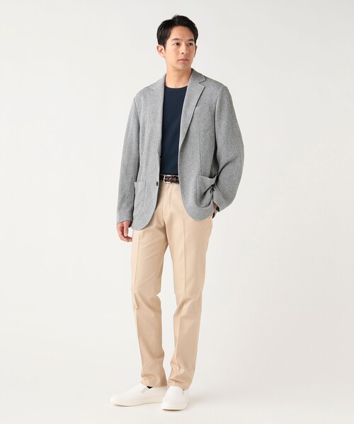 BEAMS HEART(ビームスハート)の「【6/18値下げ】強撚ヘリンボーン ニットジャケット(テーラードジャケット・メンズ・グレー/ブルー・SMALL/X-LARGE/MEDIUM/LARGE)」の4枚目の写真