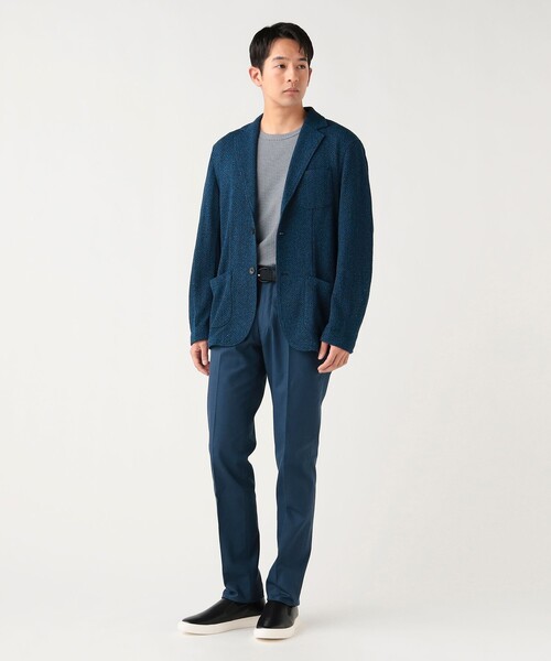 BEAMS HEART(ビームスハート)の「【6/18値下げ】強撚ヘリンボーン ニットジャケット(テーラードジャケット・メンズ・グレー/ブルー・SMALL/X-LARGE/MEDIUM/LARGE)」の9枚目の写真