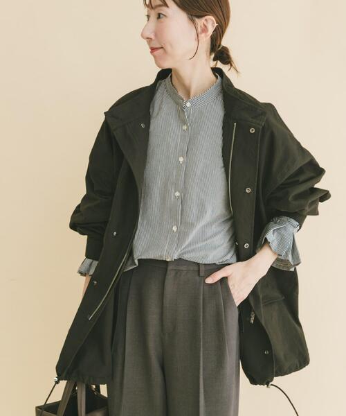 ITEMS URBANRESEARCH（アイテムズ アーバンリサーチ）の「ミリタリーモッズコート（モッズコート・レディース・ブラック/カーキ・FREE）」の2枚目の写真