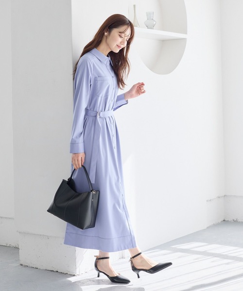 Andemiu(アンデミュウ)の「バックレースシャツワンピース644046(シャツワンピース・レディース・ブルー/ベージュ/ネイビー・FREE)」の9枚目の写真