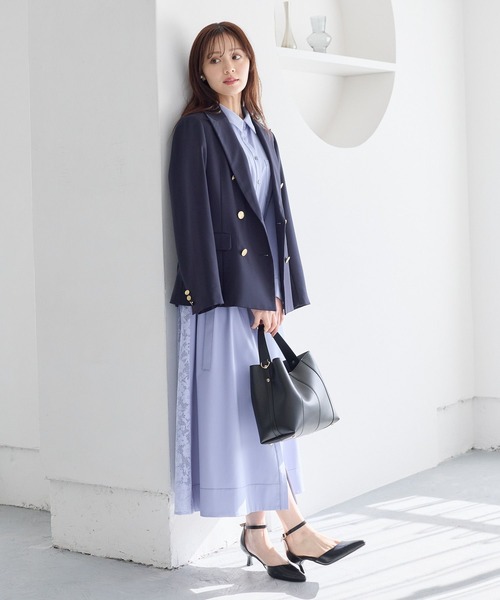 Andemiu(アンデミュウ)の「バックレースシャツワンピース644046(シャツワンピース・レディース・ブルー/ベージュ/ネイビー・FREE)」の11枚目の写真