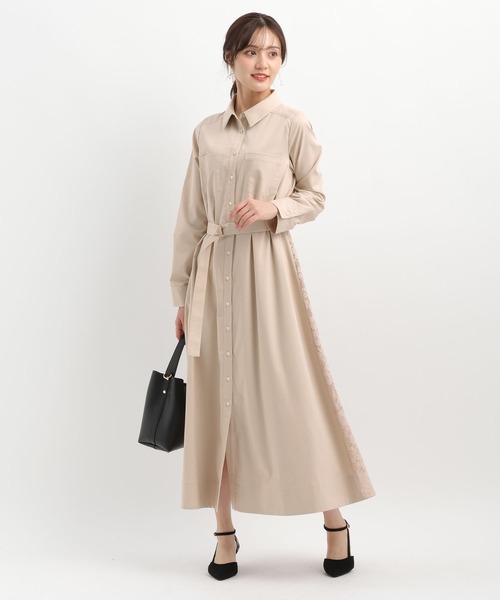 Andemiu(アンデミュウ)の「バックレースシャツワンピース644046(シャツワンピース・レディース・ブルー/ベージュ/ネイビー・FREE)」の14枚目の写真