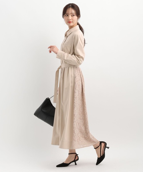 Andemiu(アンデミュウ)の「バックレースシャツワンピース644046(シャツワンピース・レディース・ブルー/ベージュ/ネイビー・FREE)」の16枚目の写真