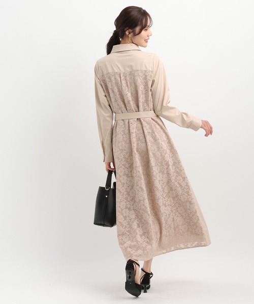 Andemiu(アンデミュウ)の「バックレースシャツワンピース644046(シャツワンピース・レディース・ブルー/ベージュ/ネイビー・FREE)」の17枚目の写真
