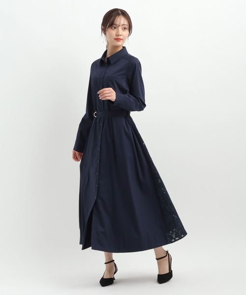 Andemiu(アンデミュウ)の「バックレースシャツワンピース644046(シャツワンピース・レディース・ブルー/ベージュ/ネイビー・FREE)」の21枚目の写真