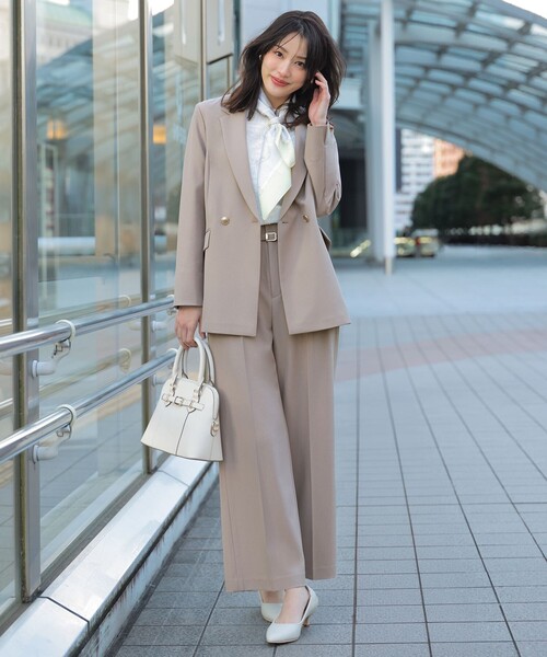 ANY SIS（エニィスィス）の「スマートビューティストレッチベルト ワイドパンツ（その他パンツ・レディース・黄土色系/ライトグレー系/ネイビー系・MEDIUM/SMALL/LARGE）」の2枚目の写真