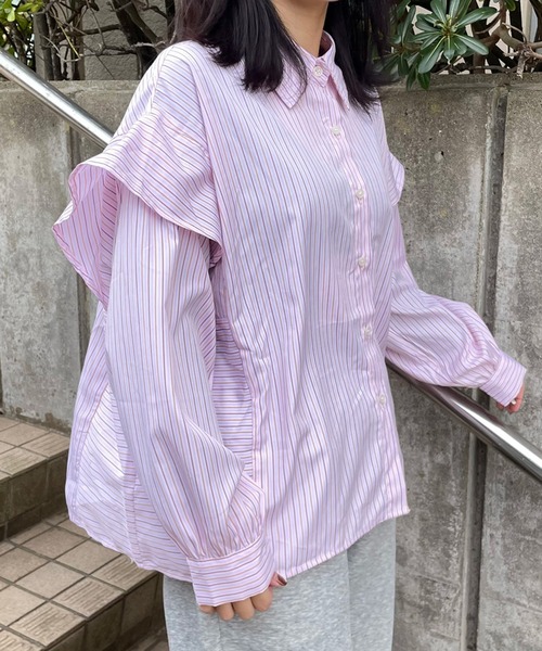 セール】袖フリル切替ワイドシャツ（シャツ/ブラウス）｜CRB