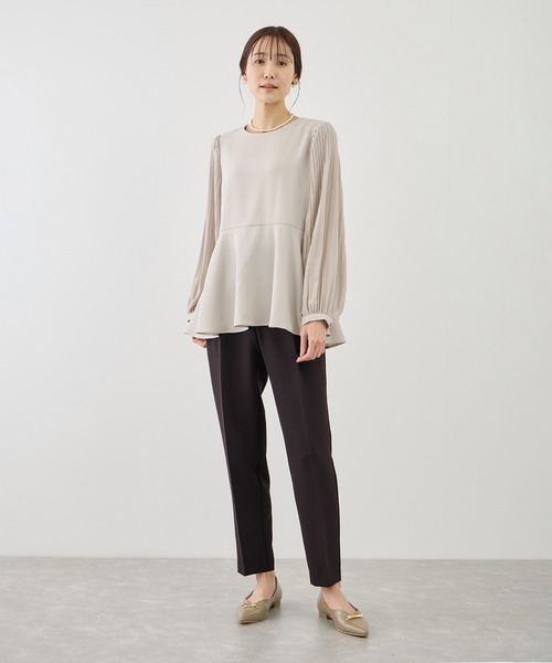 ROPE' PICNIC(ロペピクニック)の「袖プリーツフレアブラウス(シャツ/ブラウス・レディース・ホワイト/ネイビー/グレー系その他・S/M)」の10枚目の写真