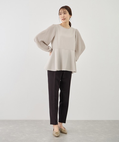 ROPE' PICNIC(ロペピクニック)の「袖プリーツフレアブラウス(シャツ/ブラウス・レディース・ホワイト/ネイビー/グレー系その他・S/M)」の9枚目の写真