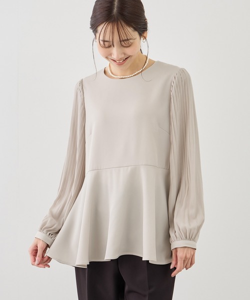 ROPE' PICNIC(ロペピクニック)の「袖プリーツフレアブラウス(シャツ/ブラウス・レディース・ホワイト/ネイビー/グレー系その他・S/M)」の8枚目の写真