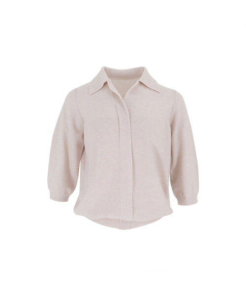 VASCARA(バスカラ)の「V Open Collar Neck Capri Knitwear (5colors)(ニット/セーター・レディース・ブラック/カーキ/ライトベージュ/ライトグレー/チェリーピンク・FREE)」の3枚目の写真