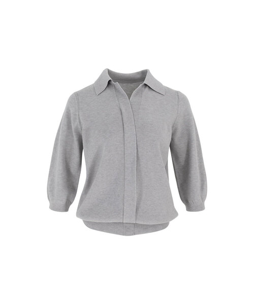 VASCARA(バスカラ)の「V Open Collar Neck Capri Knitwear (5colors)(ニット/セーター・レディース・ブラック/カーキ/ライトベージュ/ライトグレー/チェリーピンク・FREE)」の2枚目の写真