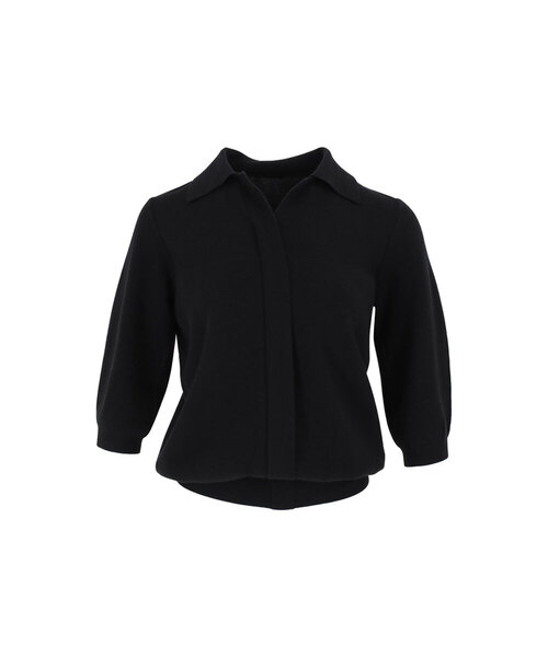 VASCARA(バスカラ)の「V Open Collar Neck Capri Knitwear (5colors)(ニット/セーター・レディース・ブラック/カーキ/ライトベージュ/ライトグレー/チェリーピンク・FREE)」の1枚目の写真