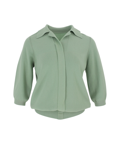 VASCARA(バスカラ)の「V Open Collar Neck Capri Knitwear (5colors)(ニット/セーター・レディース・ブラック/カーキ/ライトベージュ/ライトグレー/チェリーピンク・FREE)」の10枚目の写真