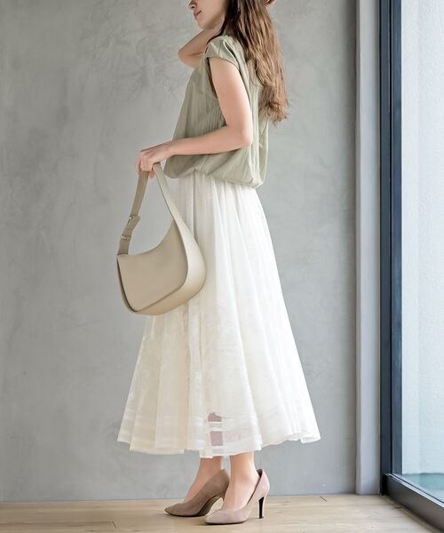 rps（アールピーエス）の「レースロングスカート（スカート・レディース・オフホワイト/ブラック/ブラック系その他2/ホワイト系その他2・フリー）」の6枚目の写真