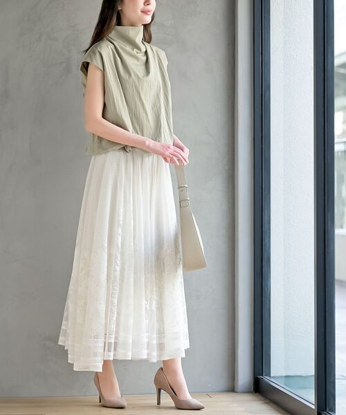 rps（アールピーエス）の「レースロングスカート（スカート・レディース・オフホワイト/ブラック/ブラック系その他2/ホワイト系その他2・フリー）」の8枚目の写真