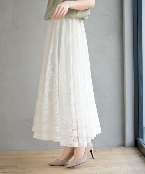 rps（アールピーエス）の「レースロングスカート（スカート・レディース・オフホワイト/ブラック/ブラック系その他2/ホワイト系その他2・フリー）」の10枚目の写真
