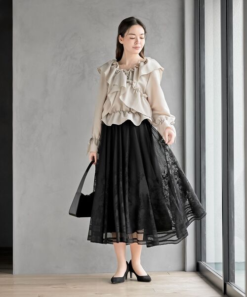 rps（アールピーエス）の「レースロングスカート（スカート・レディース・オフホワイト/ブラック/ブラック系その他2/ホワイト系その他2・フリー）」の22枚目の写真