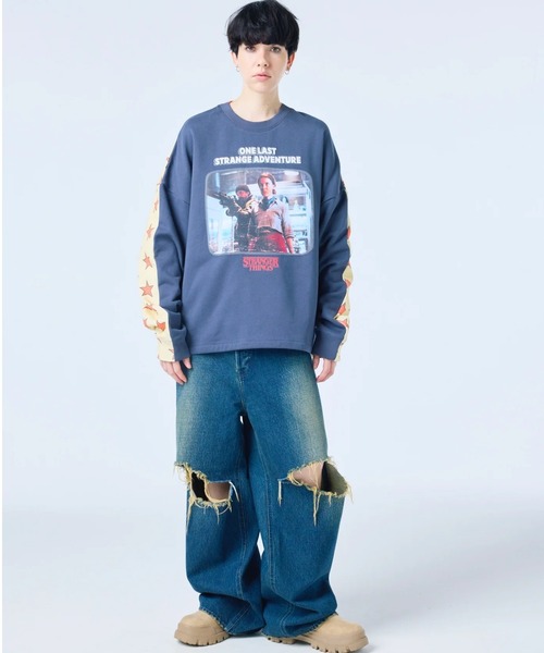 Little sunny bite(リトルサニーバイト)の「littlesunnybite/リトルサニーバイト/stranger graphic sweat top(スウェット・レディース・ネイビー/ホワイト・S)」の17枚目の写真