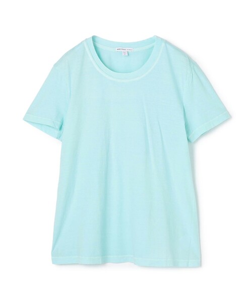 JAMES PERSE(ジェームスパース)の「ベーシック クルーネックTシャツ WLJ3114(Tシャツ/カットソー・レディース・ピンク/ライトブルー・2/0/1)」の1枚目の写真