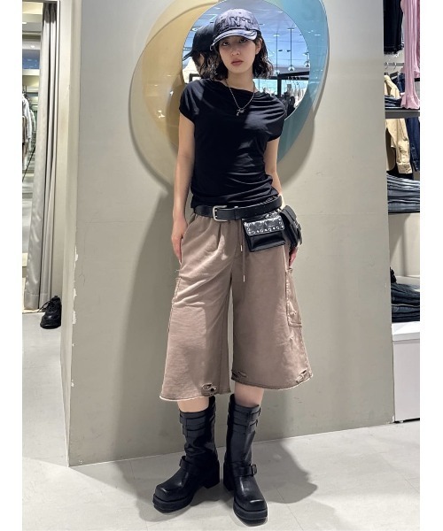 SLY(スライ)の「WASHED DAMAGE PATCH CAP ウォッシュドダメージパッチキャップ 春服(キャップ・レディース・レッド/ネイビー・FREE)」の6枚目の写真