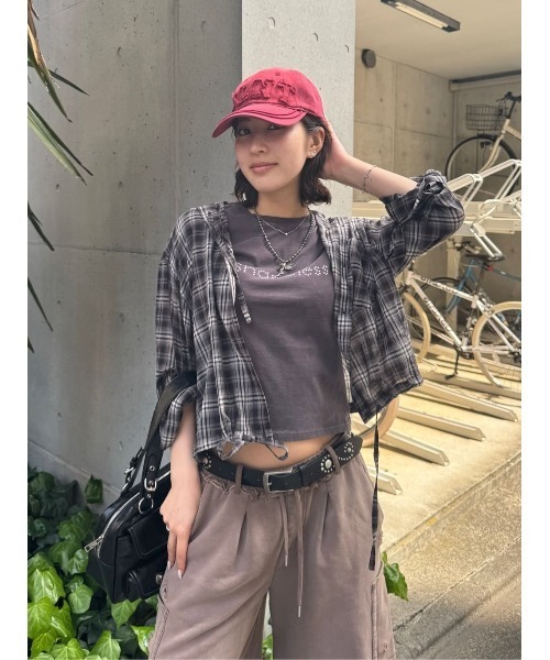 SLY(スライ)の「WASHED DAMAGE PATCH CAP ウォッシュドダメージパッチキャップ 春服(キャップ・レディース・レッド/ネイビー・FREE)」の7枚目の写真