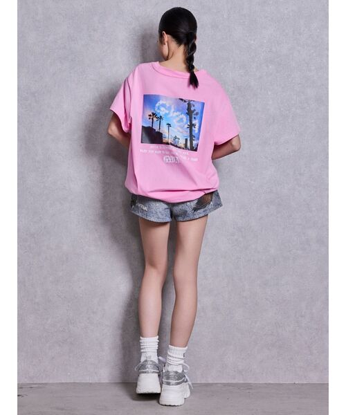 GYDA(ジェイダ)の「ジャストウエストGYDA bijou sublimation printingデニムショートパンツ(デニムパンツ・レディース・ライトブルー/ブルー・MEDIUM/SMALL/X-SMALL)」の19枚目の写真