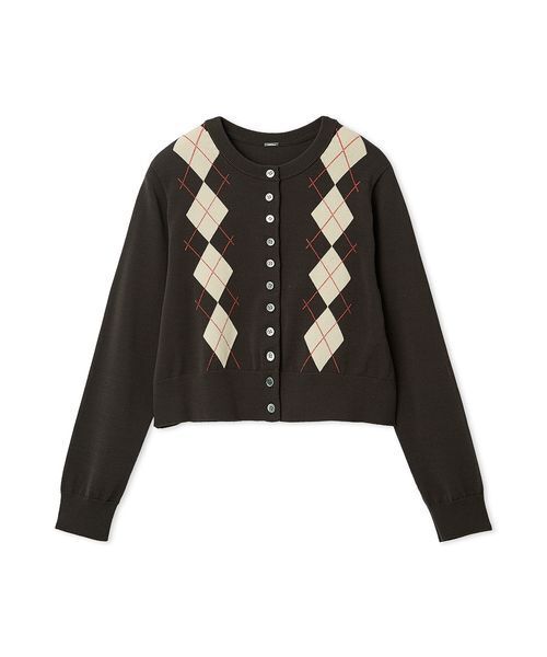 Mila Owen（ミラオーウェン）の「シェル釦デザインクロップドニットカーディガン（カーディガン/ボレロ・レディース・レッド/マルチ/ブラック/アイボリー・1/0）」の6枚目の写真