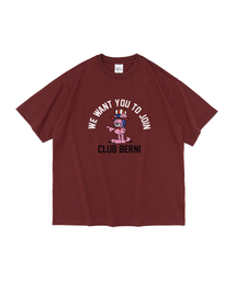 BERNI（ベルニ）の「クラブツージョイン 半袖Tシャツ (ワイン)（Tシャツ/カットソー）」