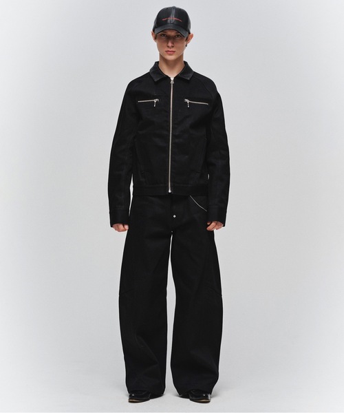 Jieda（ジエダ）の「DRAPING DENIM PANTS（デニムパンツ・メンズ・インディゴブルー/ブラック・2/1）」の3枚目の写真