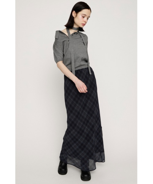 SLY（スライ）の「SHEER CHECK SKIRT シアーチェックスカート 春服（スカート・レディース・ブラック系その他2/ピンク系その他/ブルー系その他・1/2）」の12枚目の写真