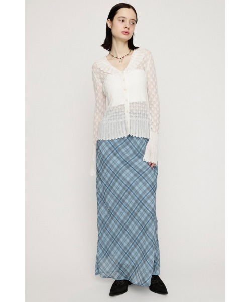 SLY（スライ）の「SHEER CHECK SKIRT シアーチェックスカート 春服（スカート・レディース・ブラック系その他2/ピンク系その他/ブルー系その他・1/2）」の5枚目の写真