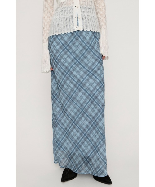SLY（スライ）の「SHEER CHECK SKIRT シアーチェックスカート 春服（スカート・レディース・ブラック系その他2/ピンク系その他/ブルー系その他・1/2）」の6枚目の写真