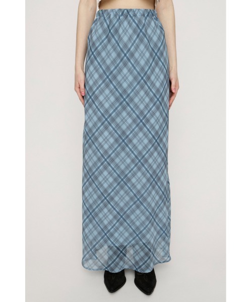 SLY（スライ）の「SHEER CHECK SKIRT シアーチェックスカート 春服（スカート・レディース・ブラック系その他2/ピンク系その他/ブルー系その他・1/2）」の7枚目の写真