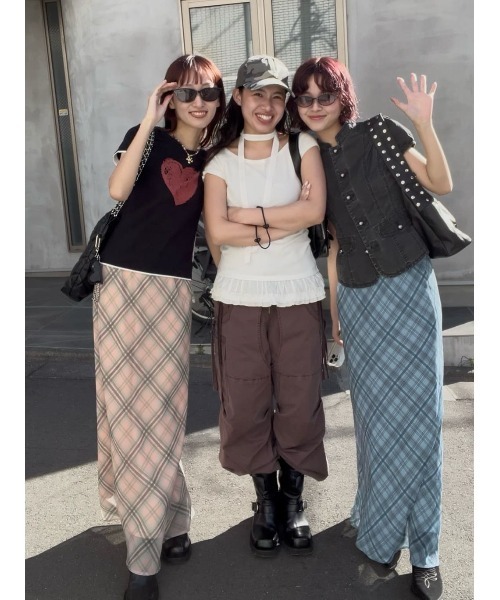 SLY（スライ）の「SHEER CHECK SKIRT シアーチェックスカート 春服（スカート・レディース・ブラック系その他2/ピンク系その他/ブルー系その他・1/2）」の19枚目の写真