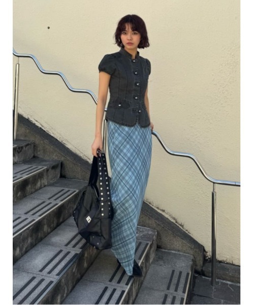 SLY（スライ）の「SHEER CHECK SKIRT シアーチェックスカート 春服（スカート・レディース・ブラック系その他2/ピンク系その他/ブルー系その他・1/2）」の21枚目の写真